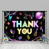 Aperturee - Colorful Neon Light Star Rainbow Thank You Backdrop